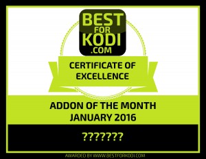 Best Kodi Addon of the Month Jan 2016