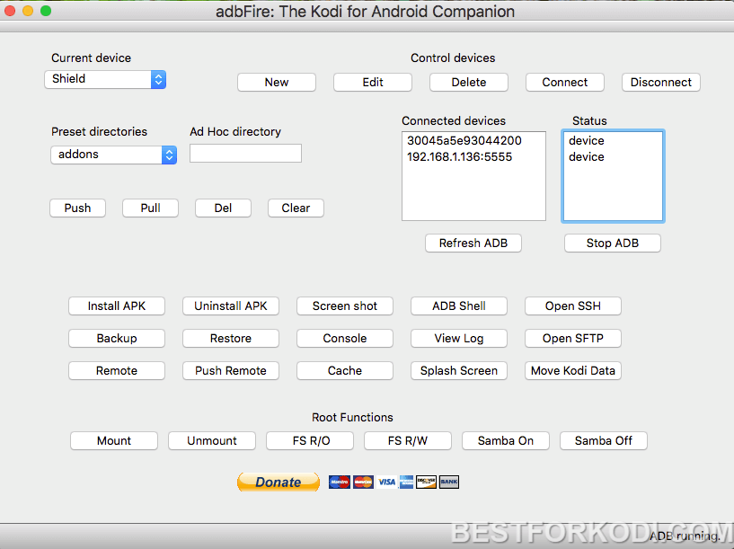 Sideloading Kodi onto an Amazon Device using adbFire