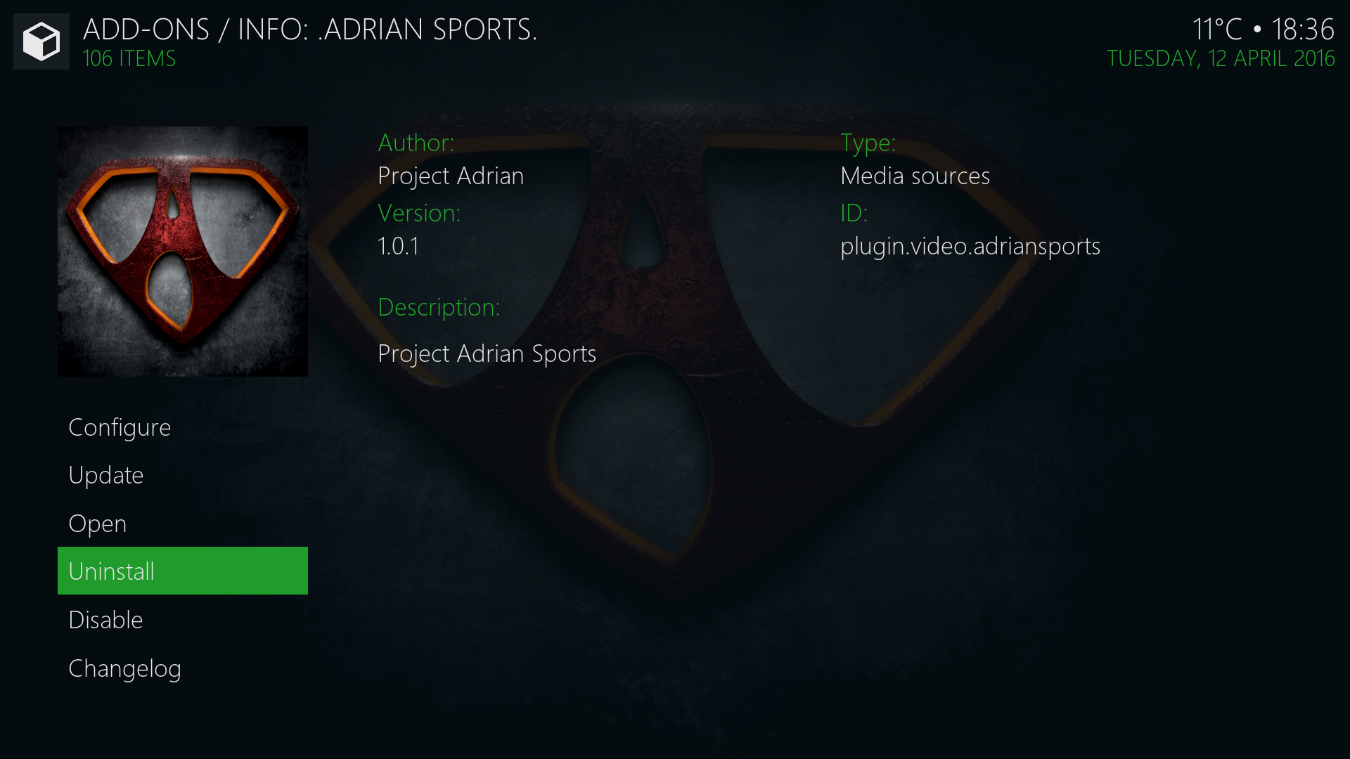 Install Adrian Sports Addon