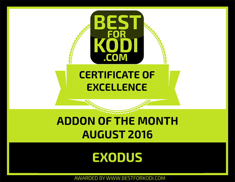 BEST ADDON OF THE MONTH AUGUST 2016 INSTALL EXODUS KODI ADDON