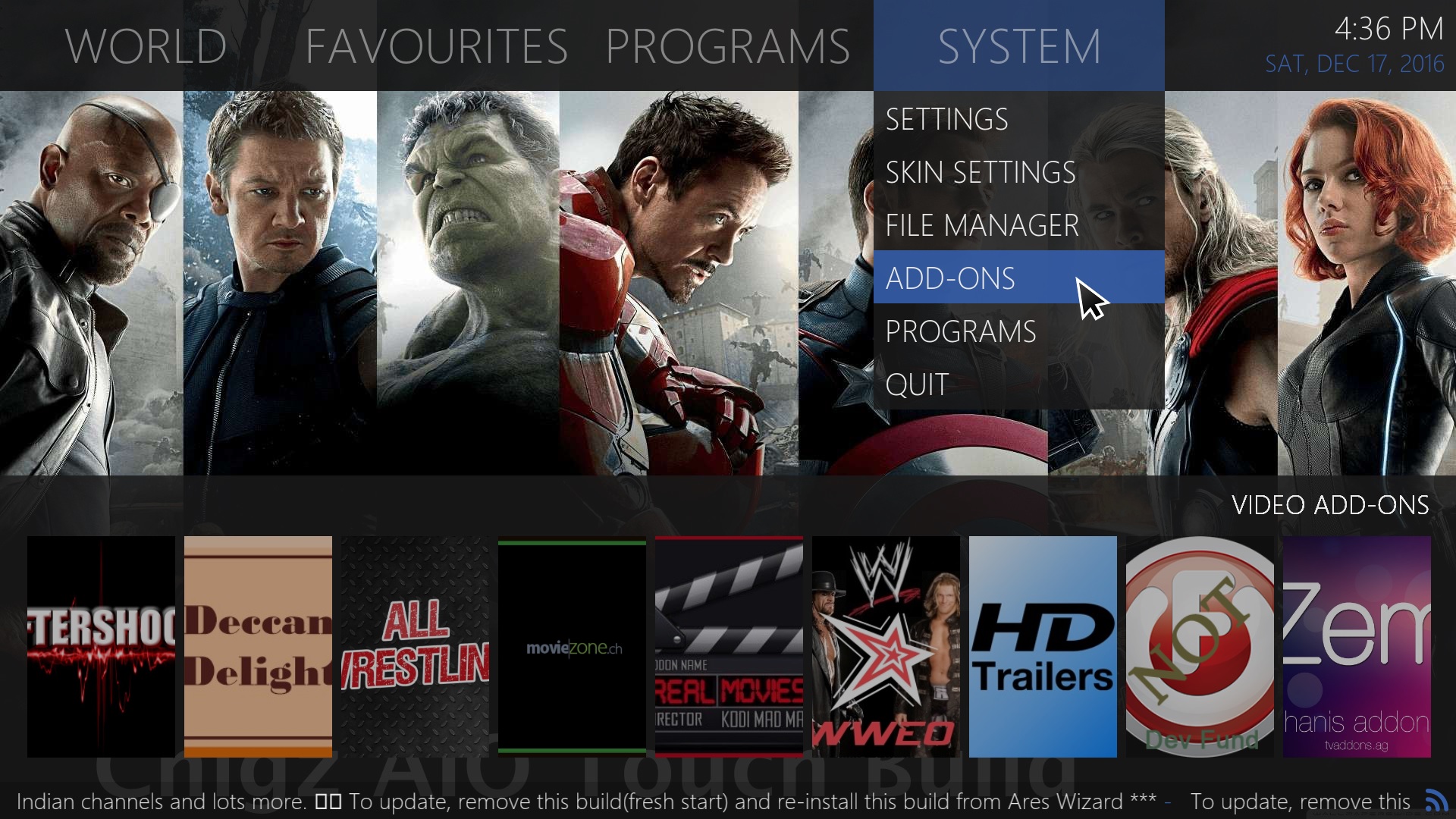 A look at Chigz AIO Touch Build in Kodi