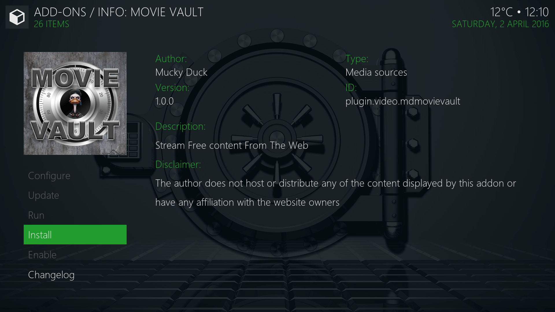 Install Movie Vault Kodi Addon