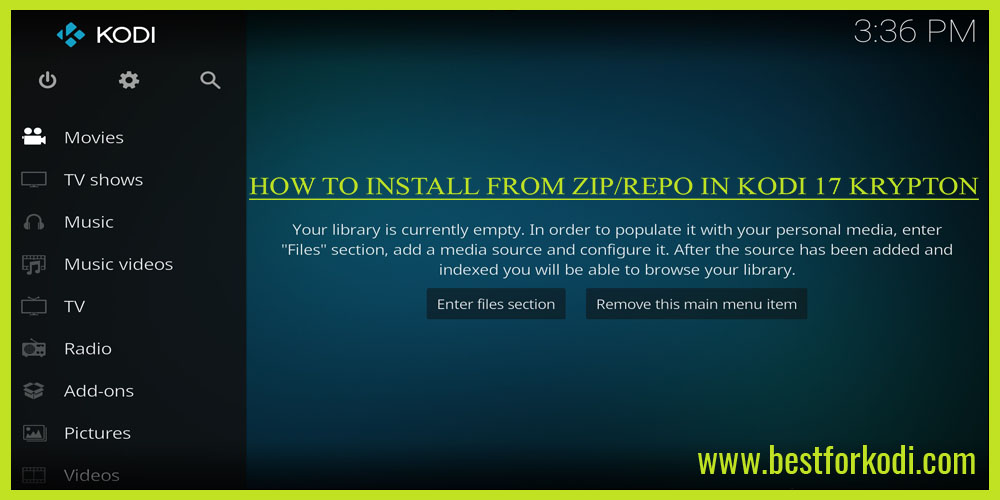 How to install From ZipRepo in Kodi 17 Krypton