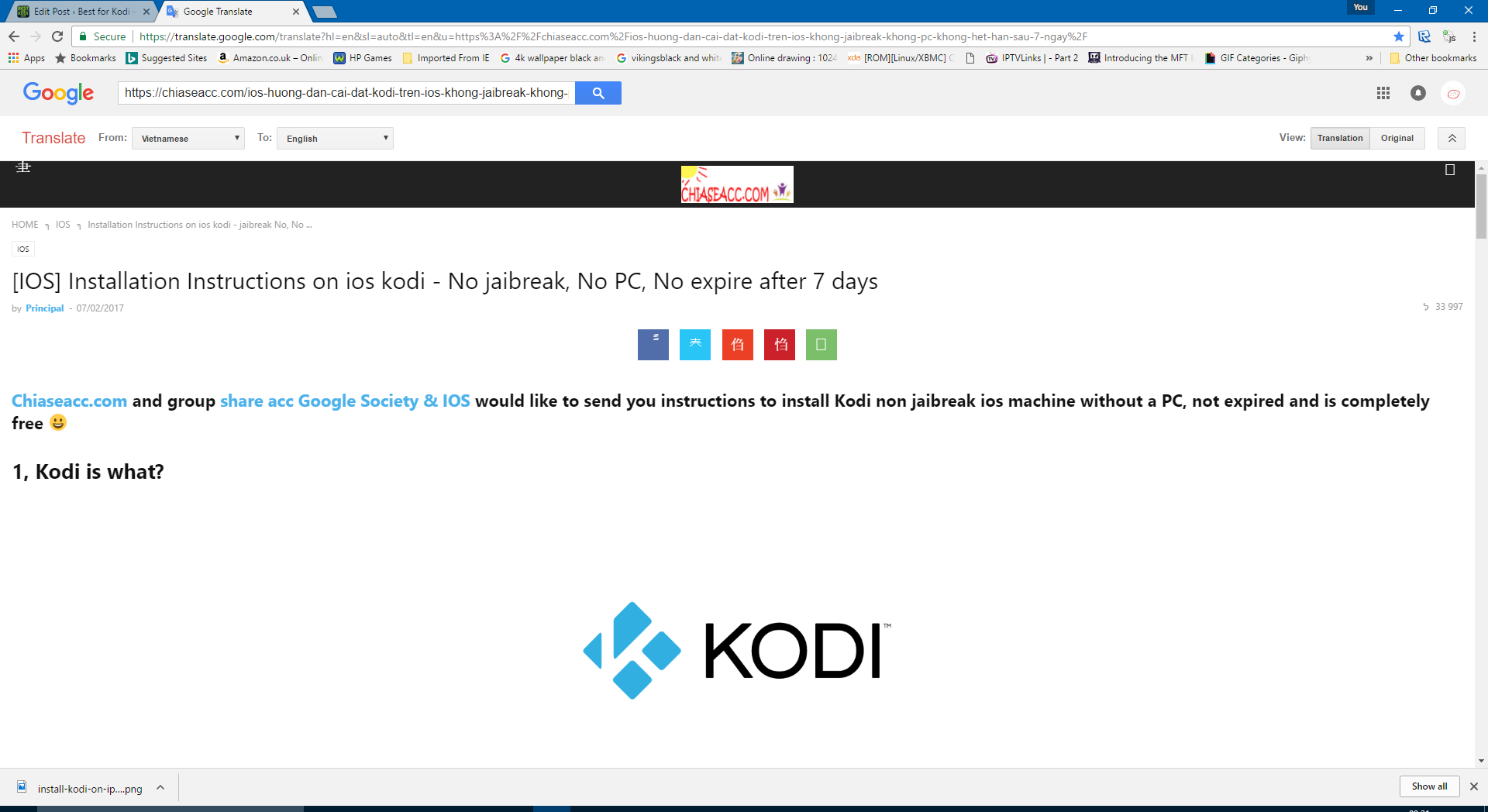 Install Kodi on IOS Device running latest 10 without Jailbreak